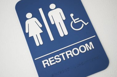 Erkekler ve kadınların sembolü banyo veya tuvalet işareti