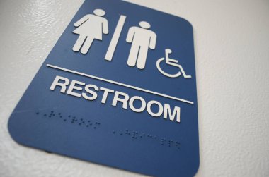 Erkekler ve kadınların sembolü banyo veya tuvalet işareti