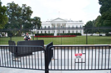 Washington DC 17 Temmuz 2017: Beyaz Saray yüksek güvenlik, 17 Temmuz 2017 Washington DC ABD