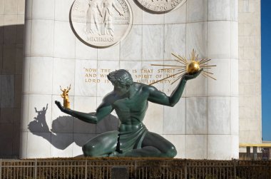 Detroit-26 Ocak 2018, ruh Detroit heykel şehir Detroit, 26 Ocak 2018, Detroit, Michigan