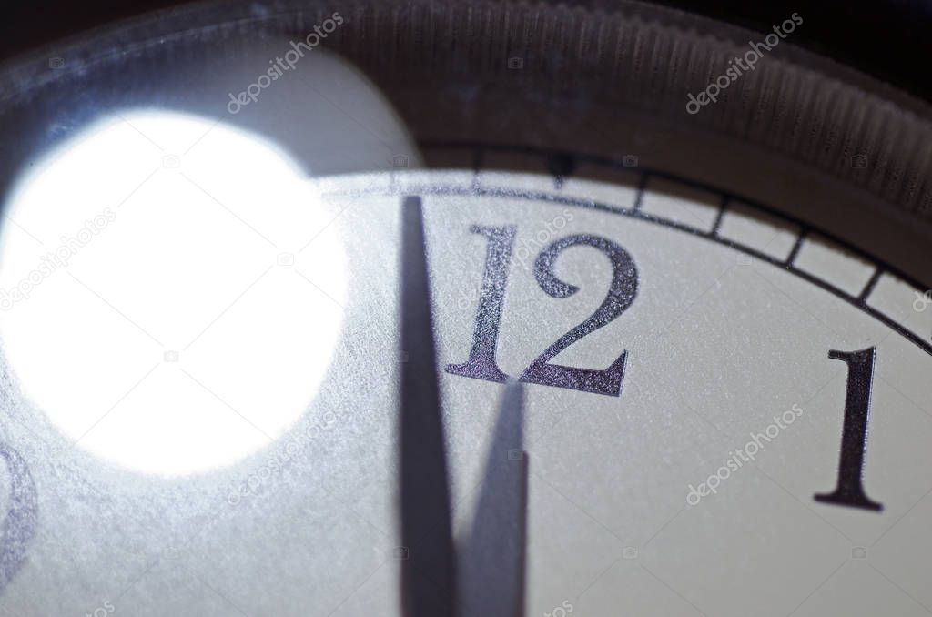Doomsday Clock, alarm clock set at two minutes before midnight to represent how close the end of the world may be in minutes.