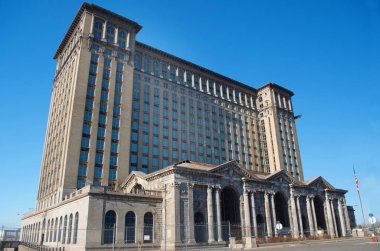 Detroit, Michigan ABD, 8 Nisan 2018, Michigan Merkez İstasyonu'na, Mcs, Detroit eski tren depo,