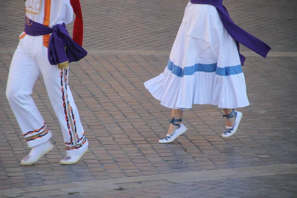 Spanya Nın Eski Bilbao Kasabasında Bask Dansı Sergisi — Stok fotoğraf