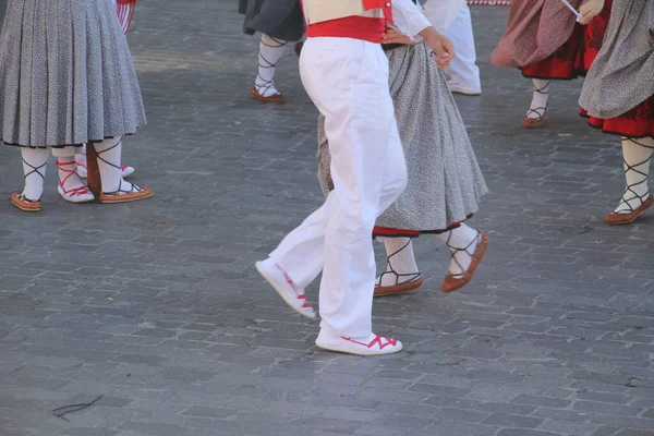 Baskisk Dansutställning Gamla Stan Bilbao Spanien — Stockfoto