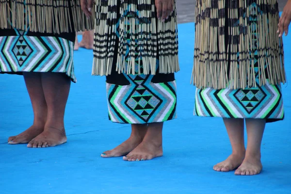 Dansers Uit Oceanië Een Straatfestival — Stockfoto