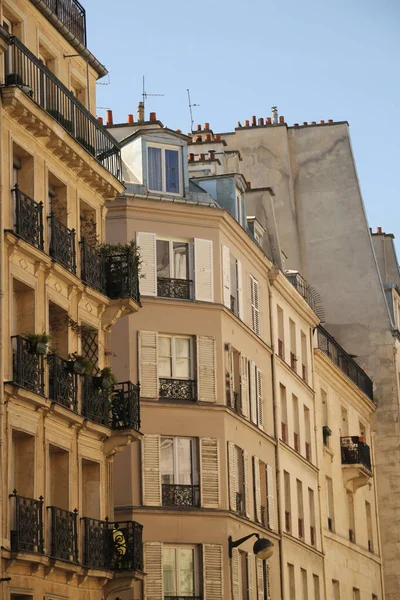 Facade of an apartments block in Paris