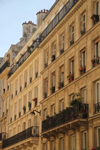 Facade Apartments Block Paris — Stock Photo, Image