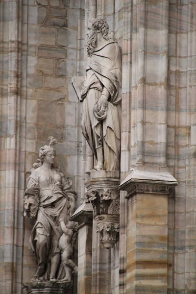 Detalle Fachada Catedral Milán — Foto de Stock