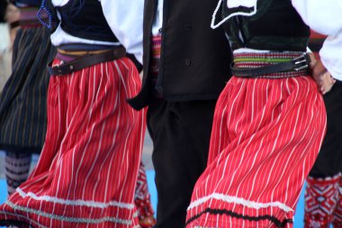 Sokaklarda geleneksel Sırp dans sergisi