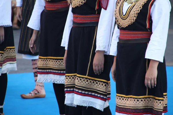 Традиційна Сербська Танцювальна Виставка Вулиці — стокове фото