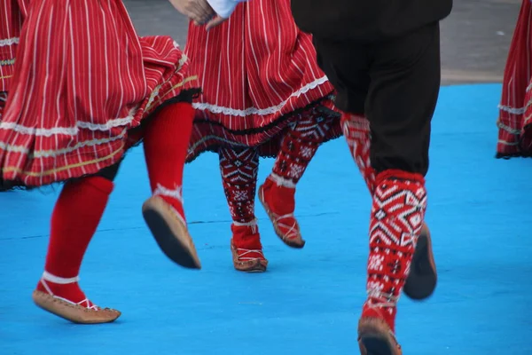 Exposition Danse Traditionnelle Serbe Dans Rue — Photo