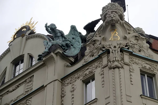 Prag Şehir Merkezindeki Mimar Mirası — Stok fotoğraf