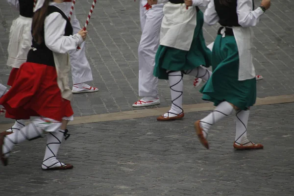 Traditionele Baskische Dans Een Volksfeest — Stockfoto