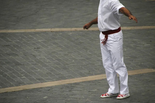 Danse Basque Traditionnelle Dans Festival Folklorique — Photo