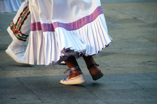 Danza Tradizionale Basca Una Festa Popolare — Foto Stock