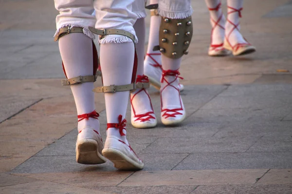 Tradycyjny Taniec Baskijski Festiwalu Folkowym — Zdjęcie stockowe