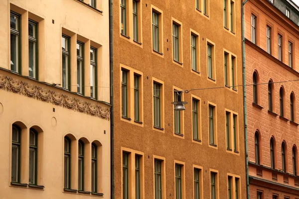 Fasada Budynku Centrum Sztokholmu — Zdjęcie stockowe