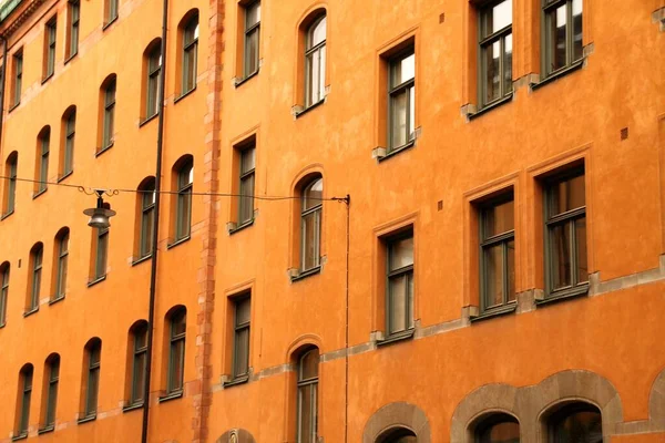 Πρόσοψη Κτιρίου Στο Κέντρο Της Στοκχόλμης — Φωτογραφία Αρχείου