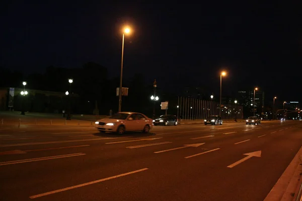 Verkehr Einer Allee Von Barcelona — Stockfoto