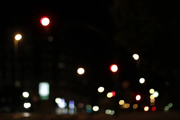 Luzes Cidade Com Efeito Bokeh — Fotografia de Stock