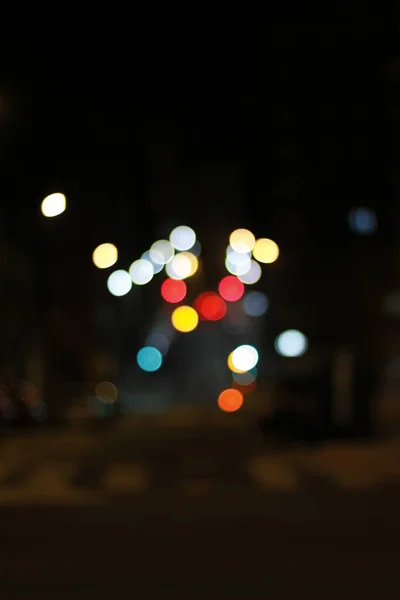 Luzes Cidade Com Efeito Bokeh — Fotografia de Stock