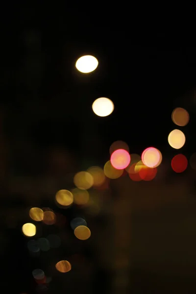 Luzes Cidade Com Efeito Bokeh — Fotografia de Stock