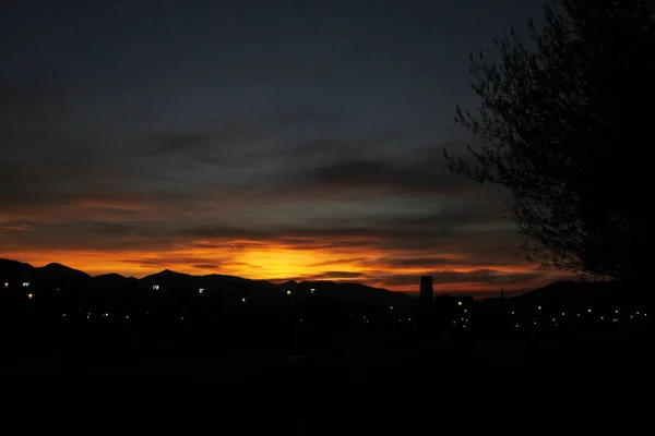 Crépuscule Dans Parc Urbain — Photo