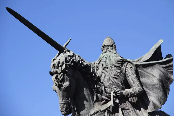 Estátua Icônica Cid Burgos Espanha — Fotografia de Stock