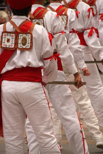 Traditional Basque Dance Street Festival — Stock Photo, Image