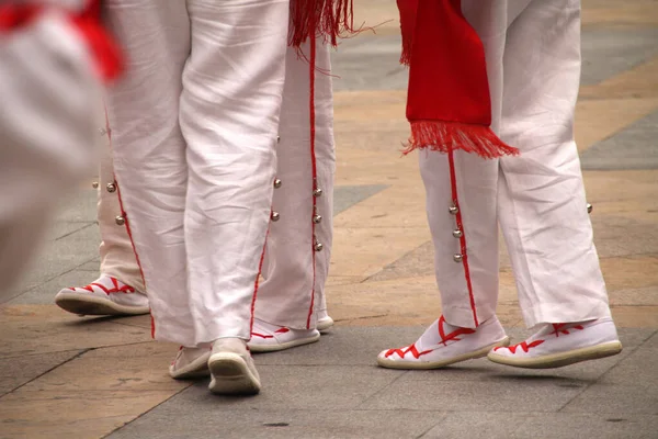 Tradycyjny Taniec Baskijski Festiwalu Ulicznym — Zdjęcie stockowe