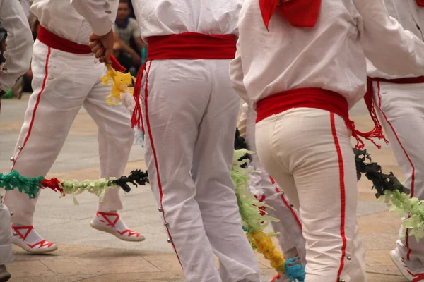 Traditionell Baskisk Dans Gatufestival — Stockfoto