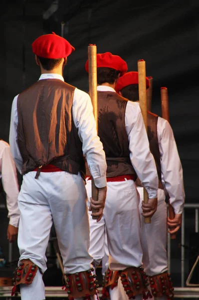 Traditionele Baskische Dans Een Straatfestival — Stockfoto