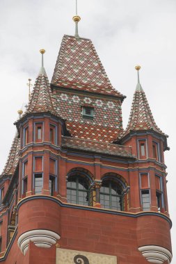 İsviçre, Basel Binası 'nın ön cephesinin ayrıntıları.