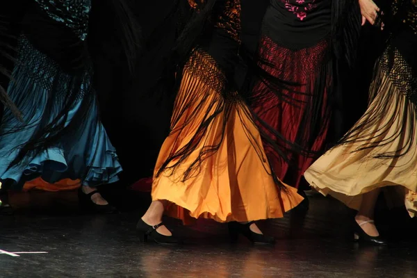 Mujeres Una Exposición Baile Flamenco — Foto de Stock