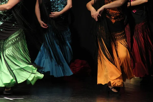 Women in a flamenco dance exhibition