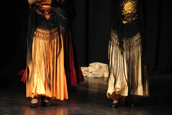 Mujeres Una Exposición Baile Flamenco — Foto de Stock