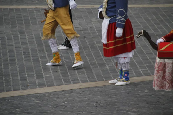 Dança Basca Tradicional Festival Folclórico — Fotografia de Stock