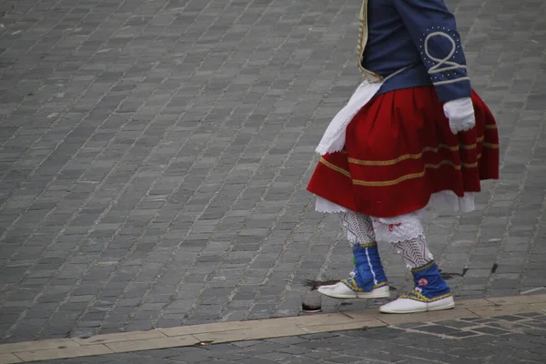 Danse Basque Traditionnelle Dans Festival Folklorique — Photo