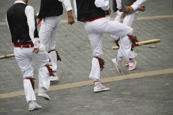 Традиційний Баскський Танець Фольклорному Фестивалі — стокове фото