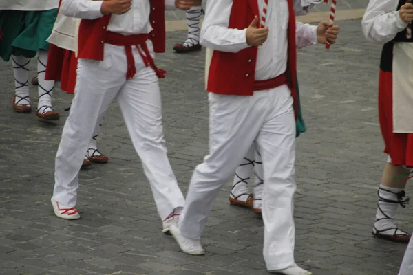 Traditionele Baskische Dans Een Volksfeest — Stockfoto