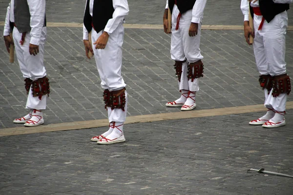 Danse Basque Traditionnelle Dans Festival Folklorique — Photo