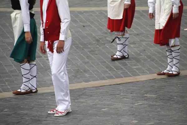 Παραδοσιακός Χορός Basque Ένα Λαϊκό Φεστιβάλ — Φωτογραφία Αρχείου