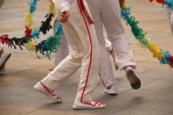 Traditioneller Baskischer Tanz Auf Einem Volksfest — Stockfoto