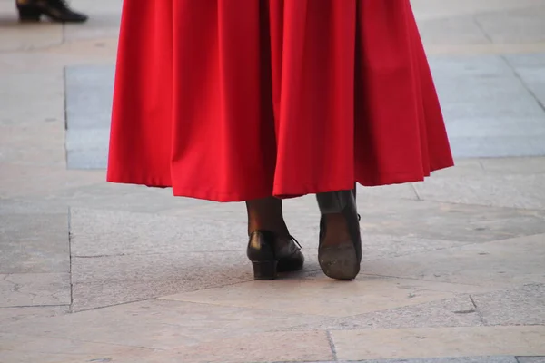 Danse Basque Traditionnelle Dans Festival Folklorique — Photo