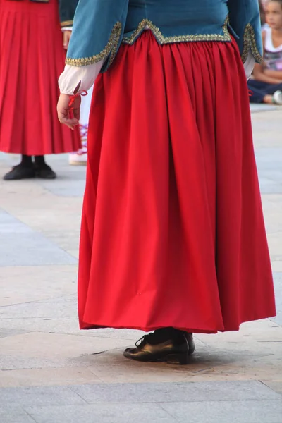 Dança Basca Tradicional Festival Folclórico — Fotografia de Stock