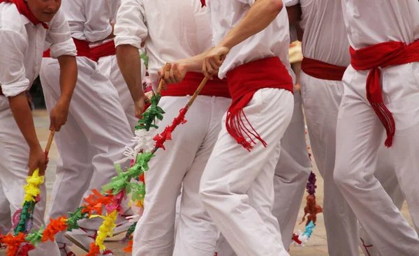 Dança Basca Tradicional Festival Folclórico — Fotografia de Stock