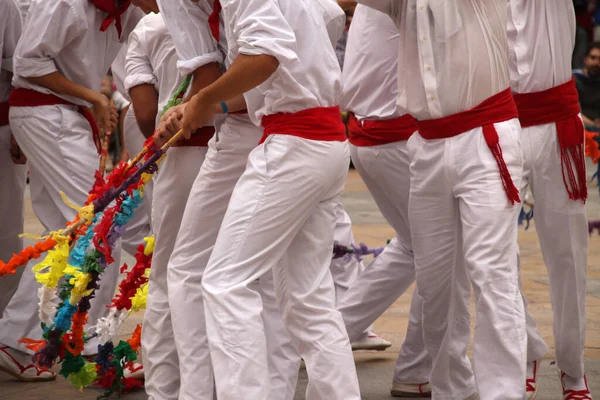 Traditioneller Baskischer Tanz Auf Einem Volksfest — Stockfoto