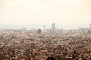 Bir tepeden Barcelona 'nın panoramik manzarası