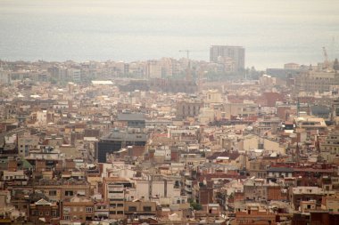 Bir tepeden Barcelona 'nın panoramik manzarası