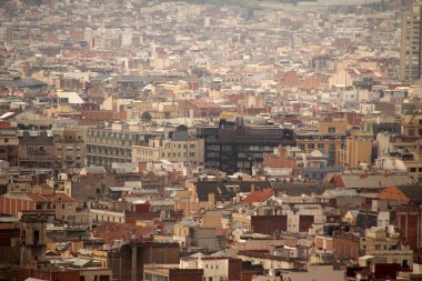 Bir tepeden Barcelona 'nın panoramik manzarası